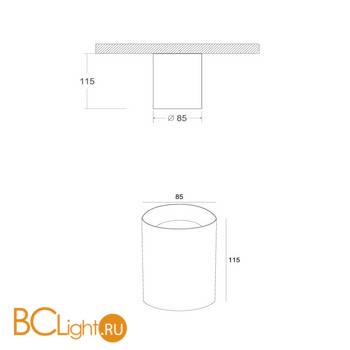 Потолочный светильник Maytoni Slim GU10 1x50Вт C014CL-01W - Схема