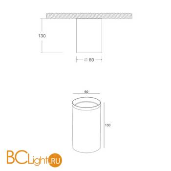 Потолочный светильник Maytoni Focus Design GU10 1x50Вт C036CL-01G - Схема