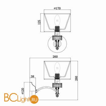 Бра Maytoni Alicante MOD014WL-01N - Схема