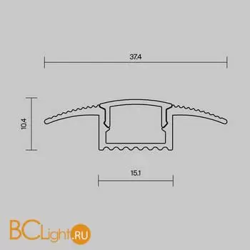 Алюминиевый профиль встраиваемый в пол 37x10 (Черный, 2 м), ALM-3710-S-2M 636023 - Фото 5