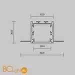 Алюминиевый профиль встраиваемый скрытого монтажа 72x36 (Серебро, 3 м), ALM-7236T-S-3M 636011 - Фото 3