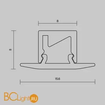 Алюминиевый профиль скрытого монтажа 16x8 (Серебро, 2 м), ALM-0808-S-2M 636021 - Фото 6