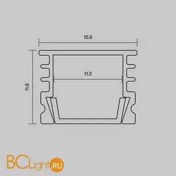 Алюминиевый профиль накладной 16x12 (Серебро, 2 м), ALM-005-S-2M 631012 - Фото 3