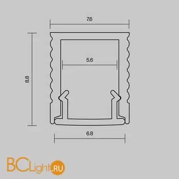 Алюминиевый профиль накладной 8x9 (Серебро, 2 м), ALM-0809-S-2M 631010 - Фото 3