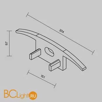 Комплект заглушек (для профиля ALM-3710-S-2M) 2 шт. 642085 - Фото 1