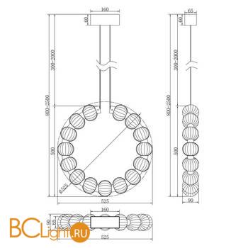 Подвесной светильник Maytoni Amulet MOD555PL-L23CH4K - Схема