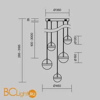 Подвесной светильник Maytoni Area new MOD295PL-L60BBS3K - Фото 4