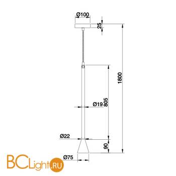 Подвесной светильник Maytoni Arrow GU10 1x40Вт P064PL-01B - Схема