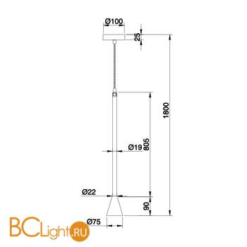 Подвесной светильник Maytoni Arrow GU10 1x40Вт P064PL-01W - Схема