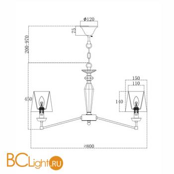 Люстра Maytoni Beira MOD064PL-08N - Схема