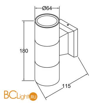 Уличный настенный светильник Maytoni Bowery O574WL-02B - Схема