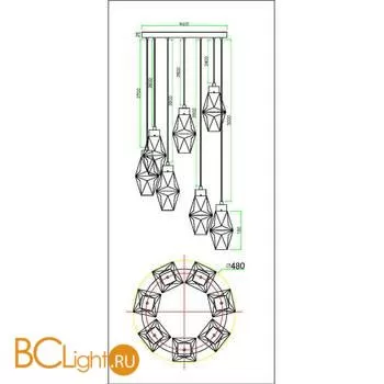 Подвесной светильник Maytoni Coctail Time MOD325PL-07G - Фото 3