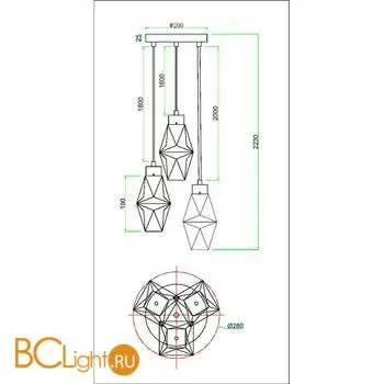 Подвесной светильник Maytoni Coctail Time MOD325PL-03G - Фото 3