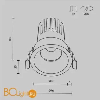 Встраиваемый светильник Maytoni Dip DL117-15W-4K-W - Фото 11