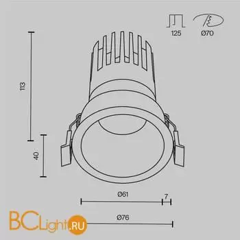Встраиваемый светильник Maytoni Dip DL118-15W-3K-W - Фото 11