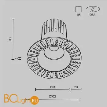 Встраиваемый светильник Maytoni Dip DL121-15W-3K-TRS-B - Фото 11