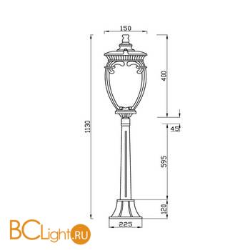 Садово-парковый фонарь Maytoni Fleur O414FL-01GB1 - Схема