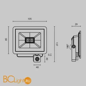 Уличный настенный светильник Maytoni Flood FL001-L10B4KSR - Фото 7