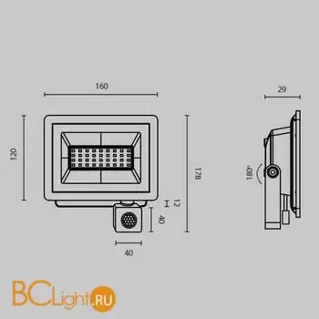 Уличный настенный светильник Maytoni Flood FL001-L30B4KSR - Фото 7