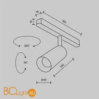 Трековый светильник Maytoni Focus LED TR032-4-5W3K-M-DS-BBS - Фото 2