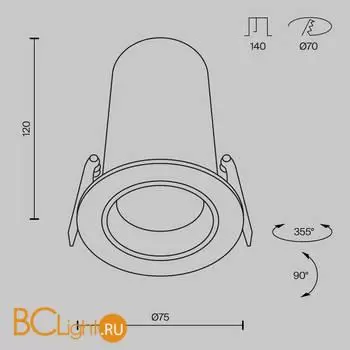 Встраиваемый светильник Maytoni Focus LED DL125-L12-4K-B - Фото 7