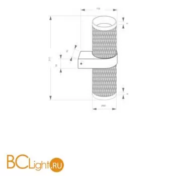 Настенный светильник (бра) Maytoni Focus Design GU10х2 7Вт IP 20 C069WL-02MG - Фото 1
