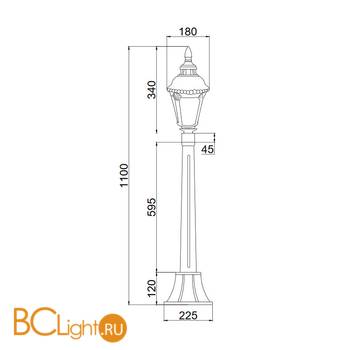 Садово-парковый фонарь Maytoni Goiri O028FL-01BZ - Схема