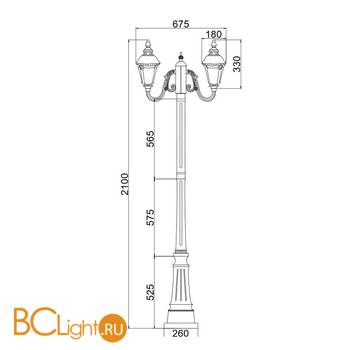 Садово-парковый фонарь Maytoni Goiri O028FL-03BZ - Схема