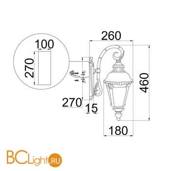 Уличный настенный светильник Maytoni Goiri O029WL-01BZ - Схема
