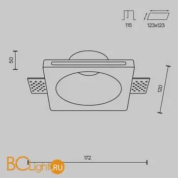 Встраиваемый светильник Maytoni Gyps Modern DL001-1-01-W-1 - Фото 6