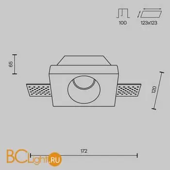 Встраиваемый светильник Maytoni Gyps Modern DL001-WW-01-W - Фото 6