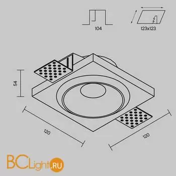 Встраиваемый светильник Maytoni Gyps Modern DL124-GU10-01-TRS-W - Фото 8
