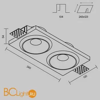 Встраиваемый светильник Maytoni Gyps Modern DL124-GU10-02-TRS-W - Фото 8