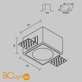 Встраиваемый светильник Maytoni Gyps Modern DL123-GU10-01-W - Фото 8