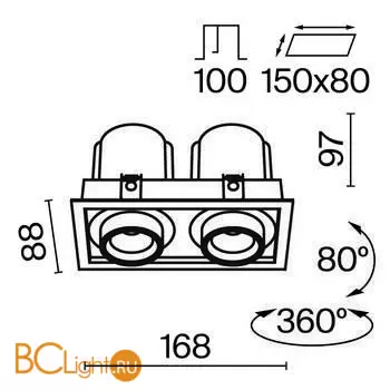 Встраиваемый светильник Maytoni Hidden DL095-02-10W3K-W - Фото 0