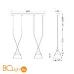 Подвесной светильник Maytoni Hilo P063PL-02B - Схема