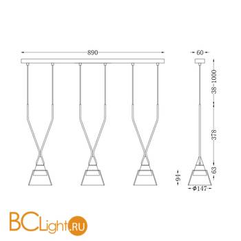 Подвесной светильник Maytoni Hilo P063PL-03B - Схема