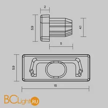 Комплект заглушек (для профиля 22×06) 10 шт., ALM-004-B-EC Maytoni Led Strip 642012 - Фото 0