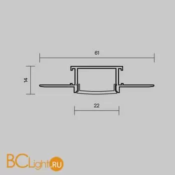 Рассеиватель для профиля 61×14 (Чёрный, 2 м), ALM-6114-B-DF-2M Maytoni Led Strip 642014 - Фото 3