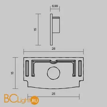 Комплект заглушек (для профиля 61×14) 2 шт., ALM-6114-B-EC Maytoni Led Strip 642013 - Фото 0