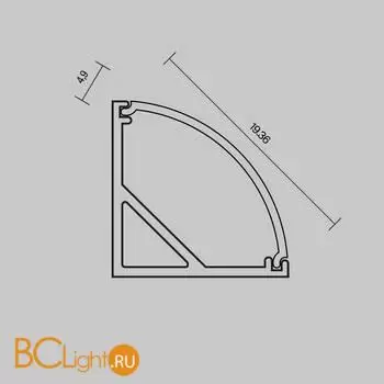 Рассеиватель для профиля 16×16 (Дуга, Чёрный, 2 м), ALM-1616R-B-DF-2M Maytoni Led Strip 642027 - Фото 0
