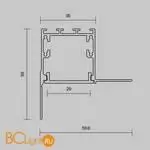 Алюминиевый профиль встраиваемый скрытого монтажа 59x59 (Серебро, 2 м), ALM-5959-S-2M Maytoni Led Strip 636014 - Фото 3