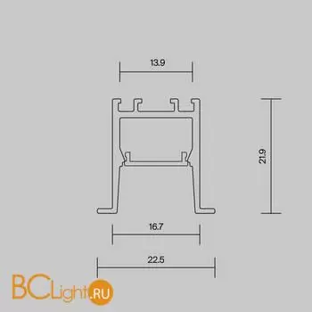Алюминиевый профиль встраиваемый скрытого монтажа 22x22 (Черный, 2 м), ALM-2222-B-2M Maytoni Led Strip 632013 - Фото 3