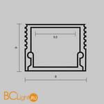 Алюминиевый профиль накладной 8x9 (Черный, 2 м), ALM-0809-B-2M Maytoni Led Strip 631002 - Схема