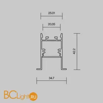 Алюминиевый профиль встраиваемый скрытого монтажа 35x42 (Черный, 2 м), ALM-3542-B-2M Maytoni Led Strip 632015 - Фото 3