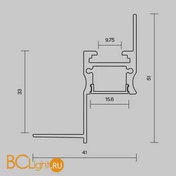 Алюминиевый профиль встраиваемый скрытого монтажа 41x51 (Серебро, 2 м), ALM-4151-S-2M Maytoni Led Strip 636013 - Фото 3