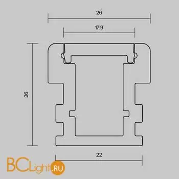 Алюминиевый профиль встраиваемый в пол 26x26 (Серебро, 2 м), ALM-2626-S-2M Maytoni Led Strip 636016 - Фото 3