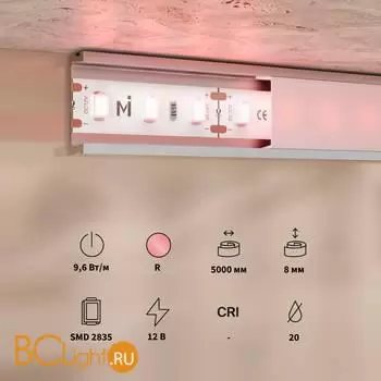 Светодиодная лента Base 12В 2835 9,6Вт/м Red 5м IP 20 Maytoni Led Strip 201171 - Фото 1