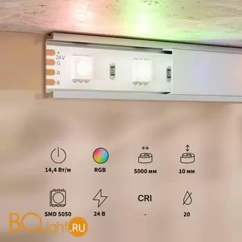 Светодиодная лента Base 24В 5050 14,4Вт/м RGB 5м IP 20 Maytoni Led Strip 201197 - Фото 1