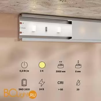 Светодиодная лента Base 24В 2835 4,8Вт/м 3000K 5м IP 20 Maytoni Led Strip 201165 - Фото 1